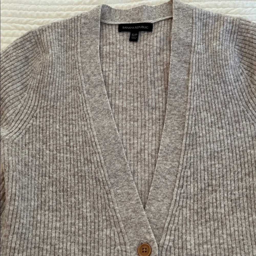 Banana Republic Merino Wool Blend Ribbed Long Cardigan Sweater Small - Picture 8 of 9